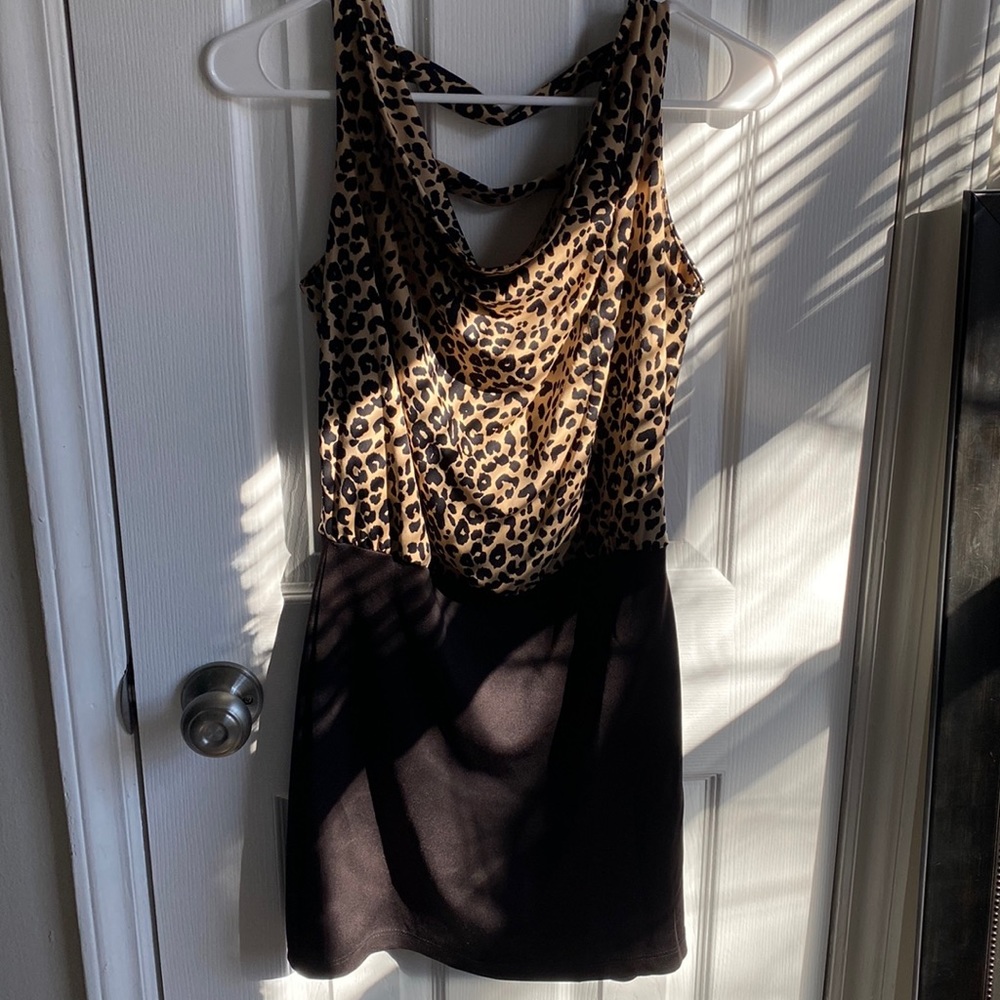 Body Central Cheetah Print Top BodyCon Dress